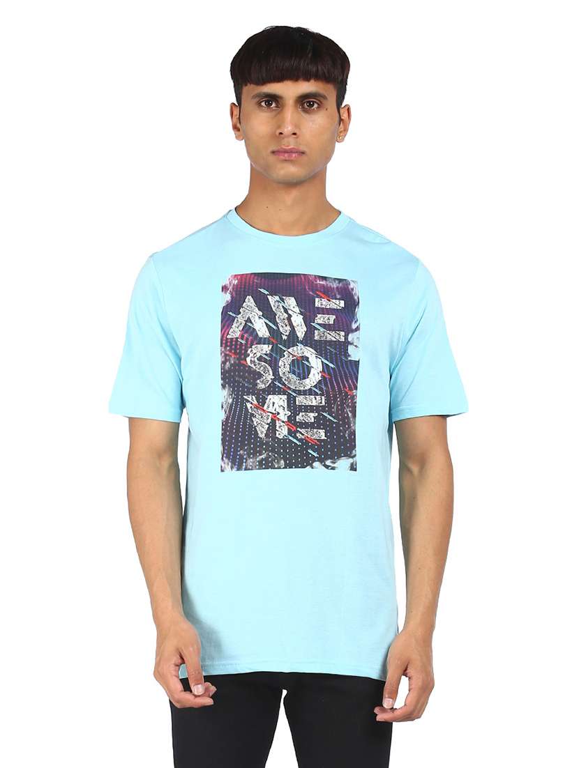 light blue printed t-shirt