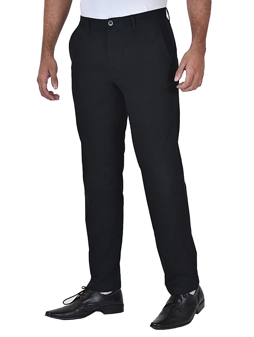 black solid flat front formal trouser - 17933203 -  Standard Image - 1
