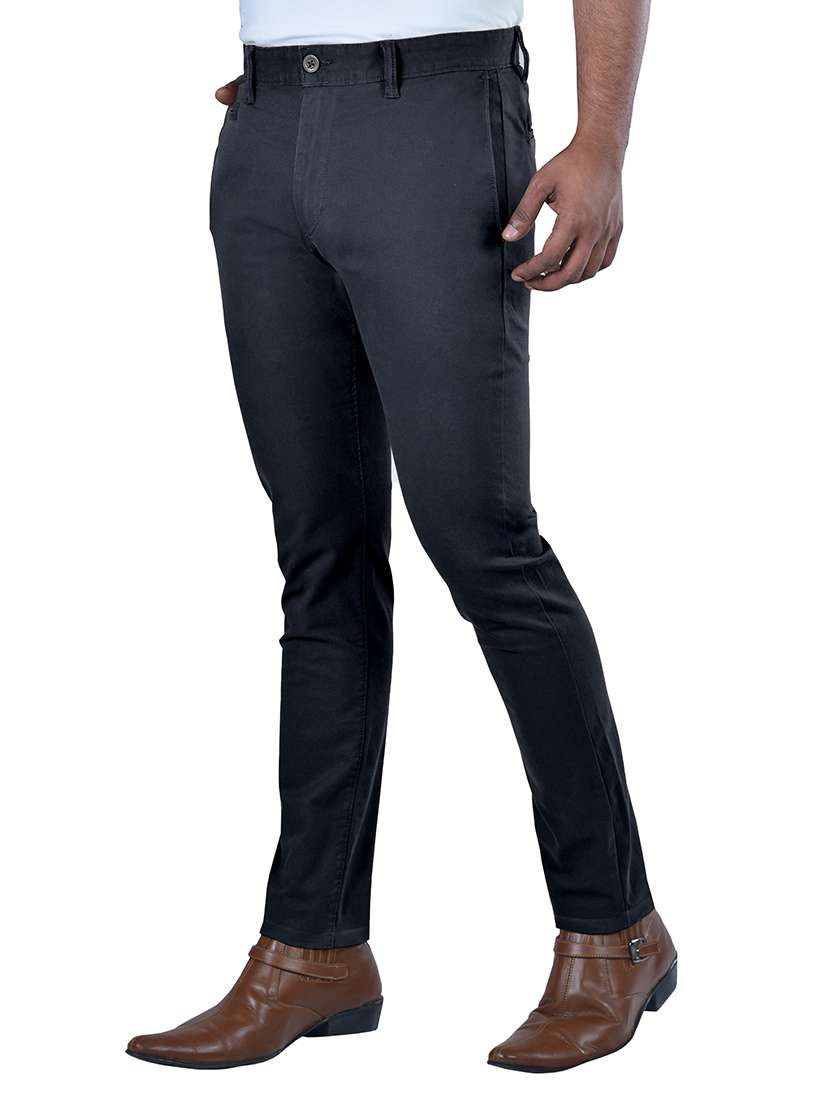 black solid flat front formal trouser - 17933206 - Standard Image - 1
