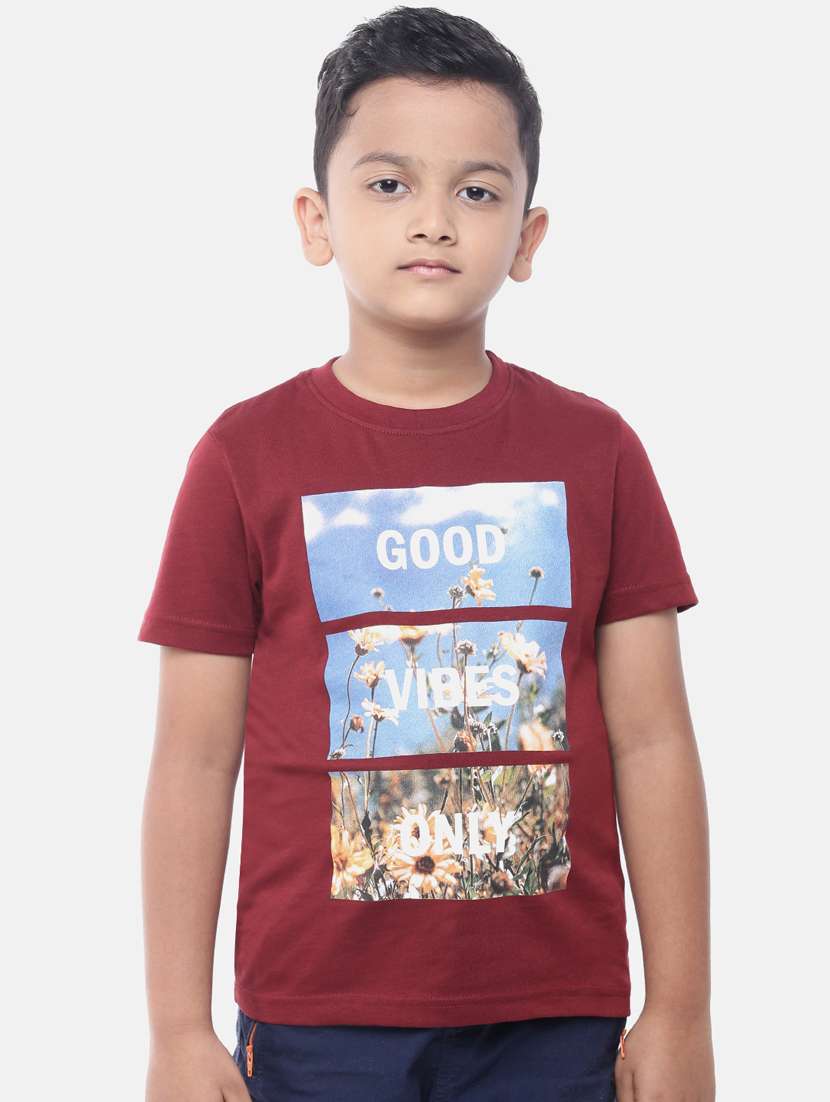 red graphic print t-shirt