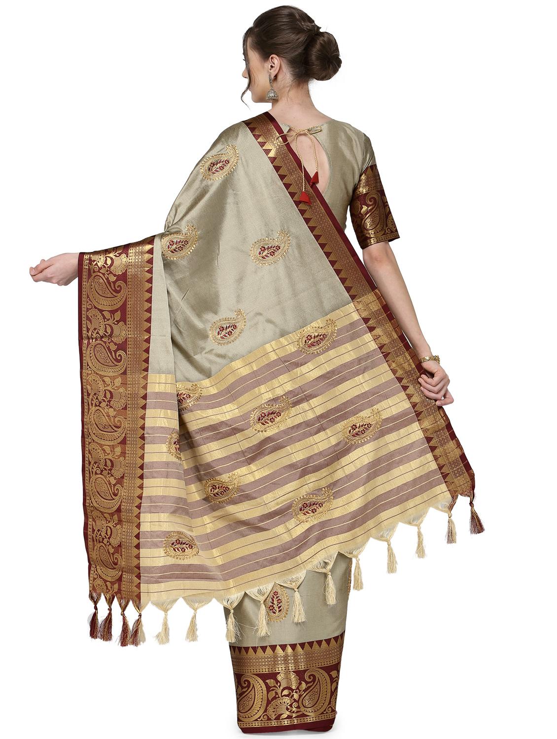 jacquard work woven saree with blouse - 17933595 - Standard Image - 1