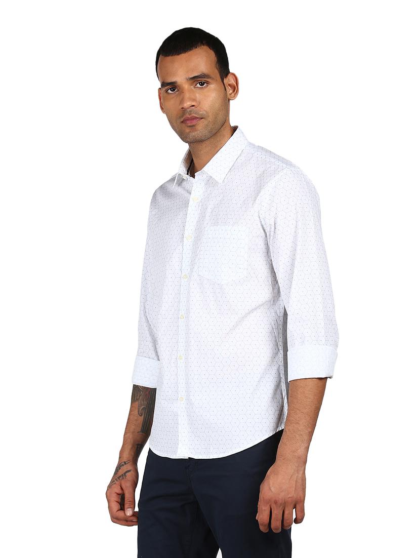 light blue printed casual shirt - 17933959 - Standard Image - 1