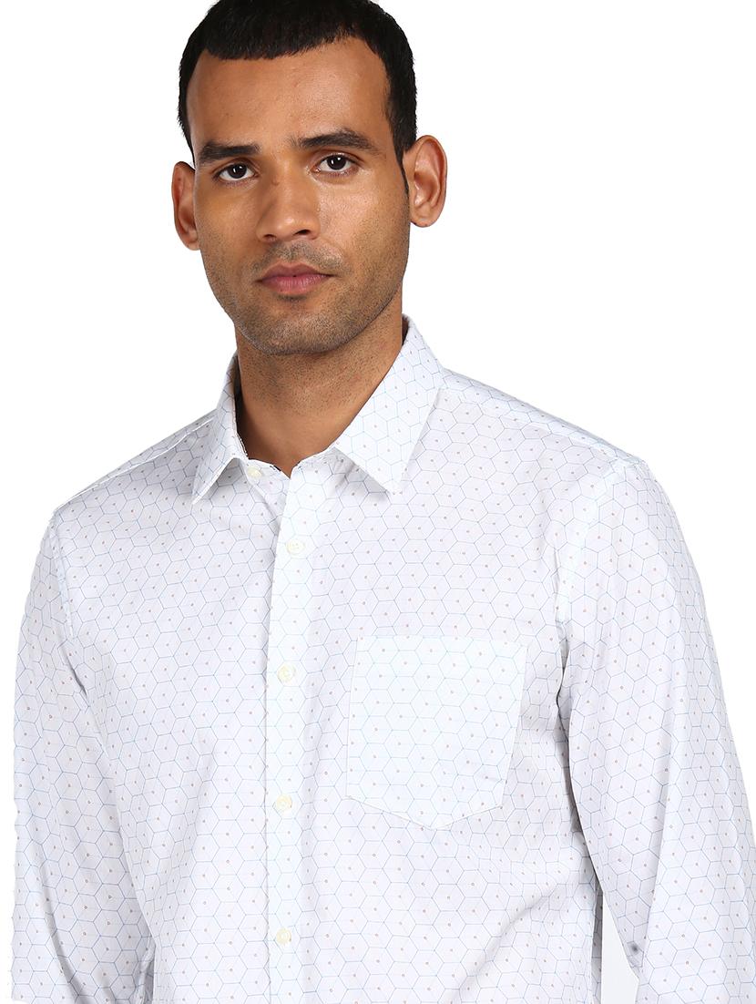 light blue printed casual shirt - 17933959 - Standard Image - 4