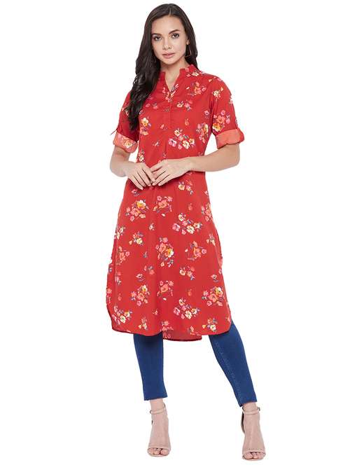 mandarin neck floral tunic - 17934002 -  Standard Image - 0