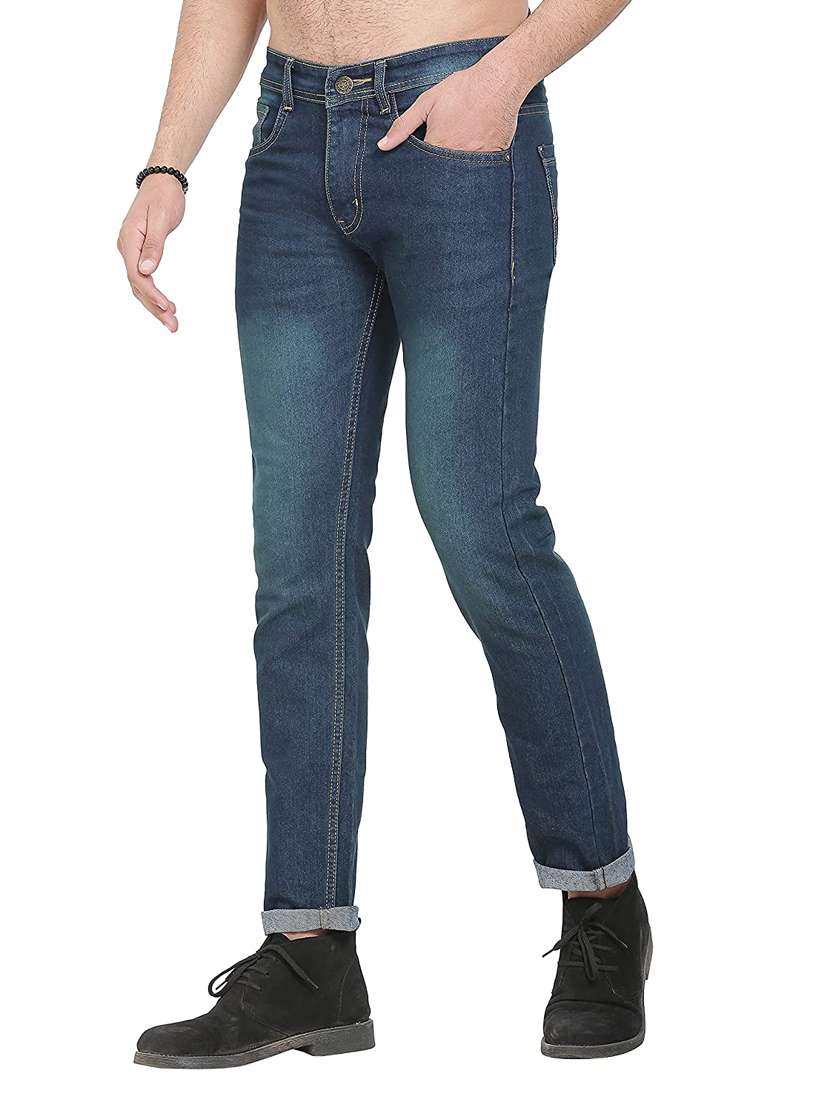 Mens Slim Fit Plain Jeans