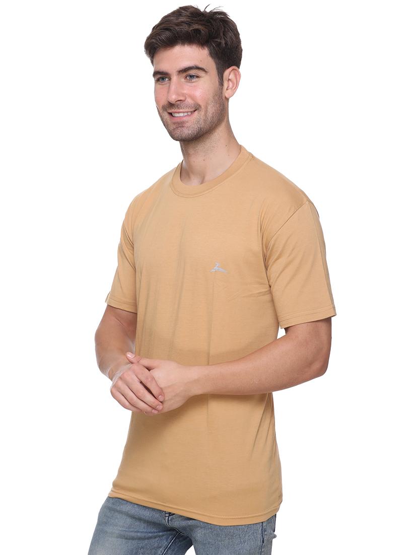 beige solid t-shirt - 17939325 - Standard Image - 1