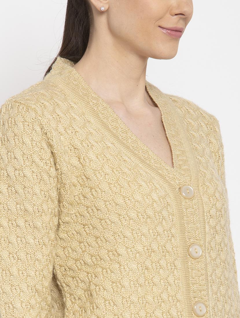 gold acrylic cardigan - 17947616 - Standard Image - 4