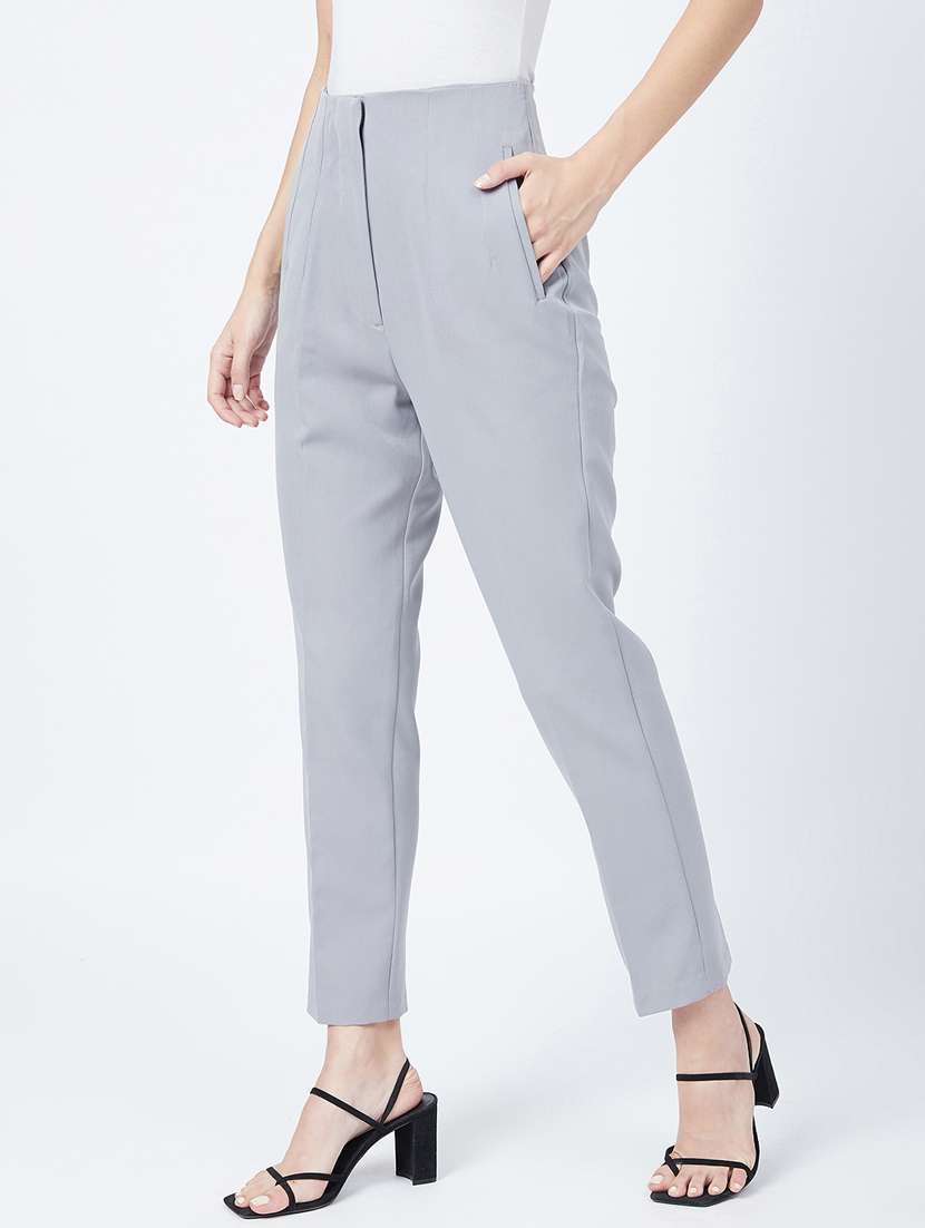 high rise flat front trouser - 17947822 -  Standard Image - 1