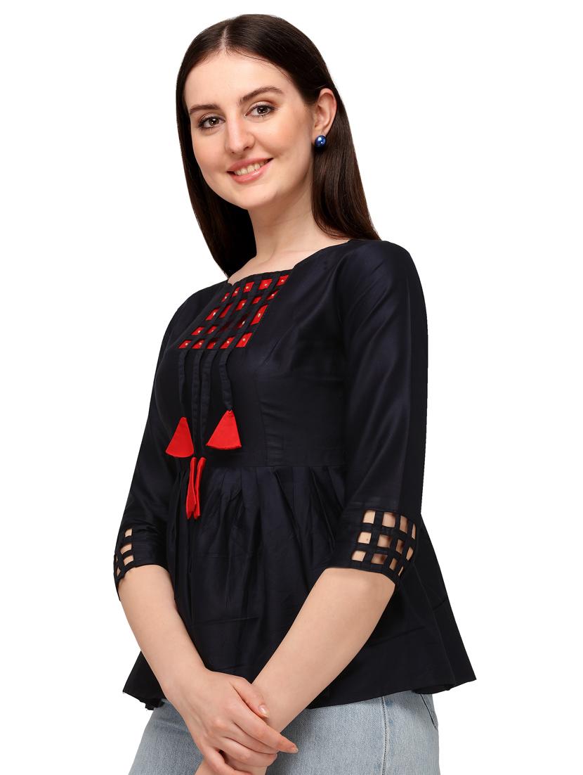 solid peplum top - 17947838 - Standard Image - 1