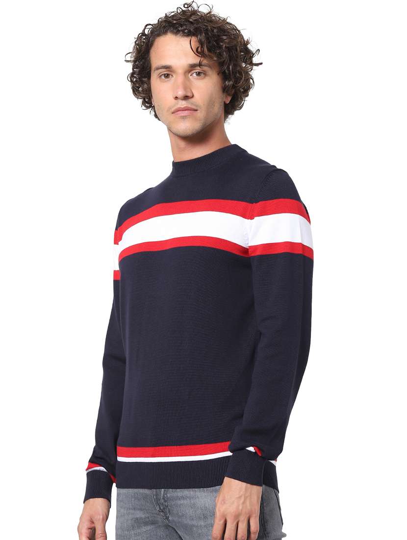 navy blue color block pullover - 17947967 -  Standard Image - 1