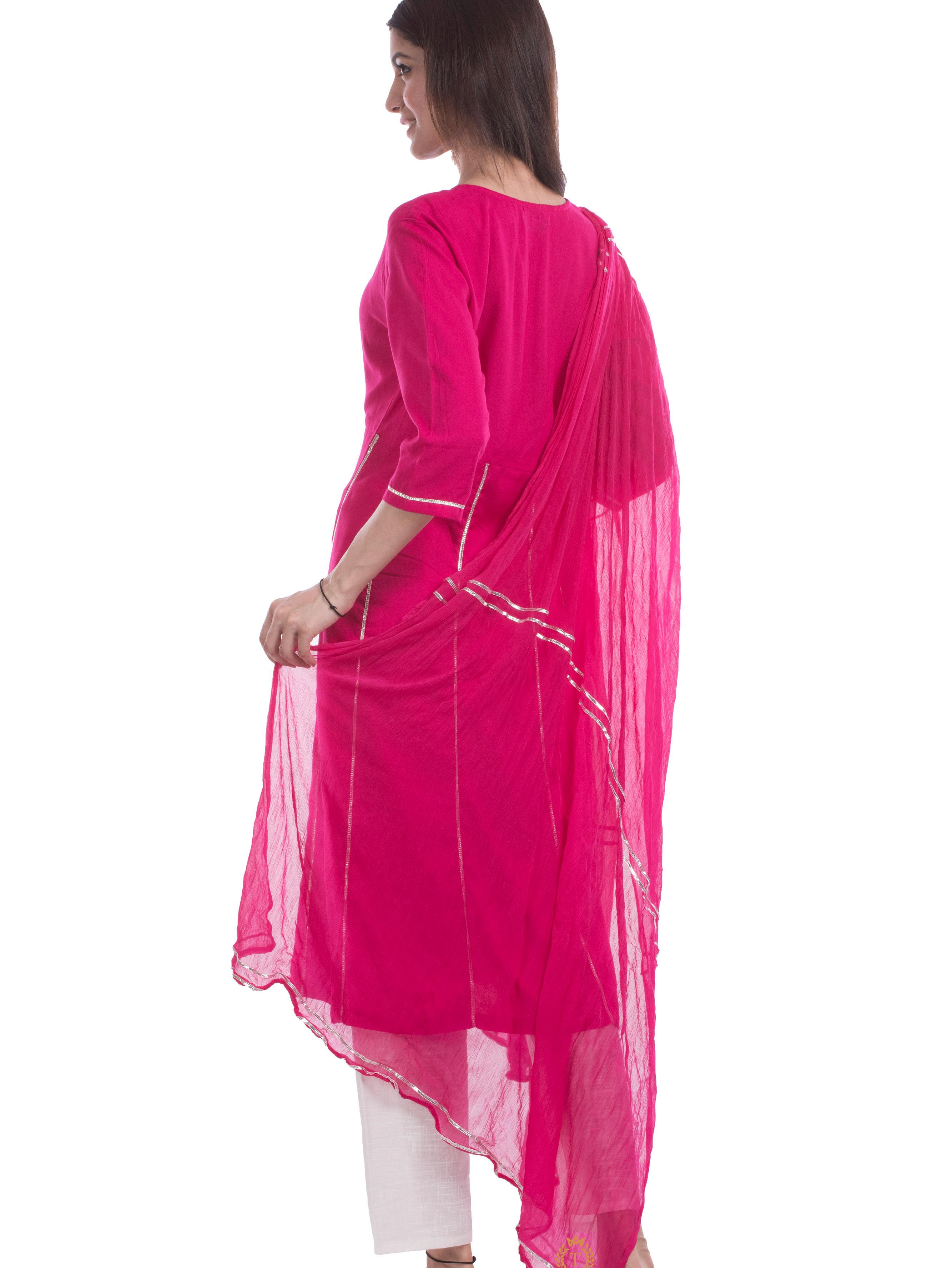 tajnan women's pink rayon kalidar suit - 17947992 - Standard Image - 4