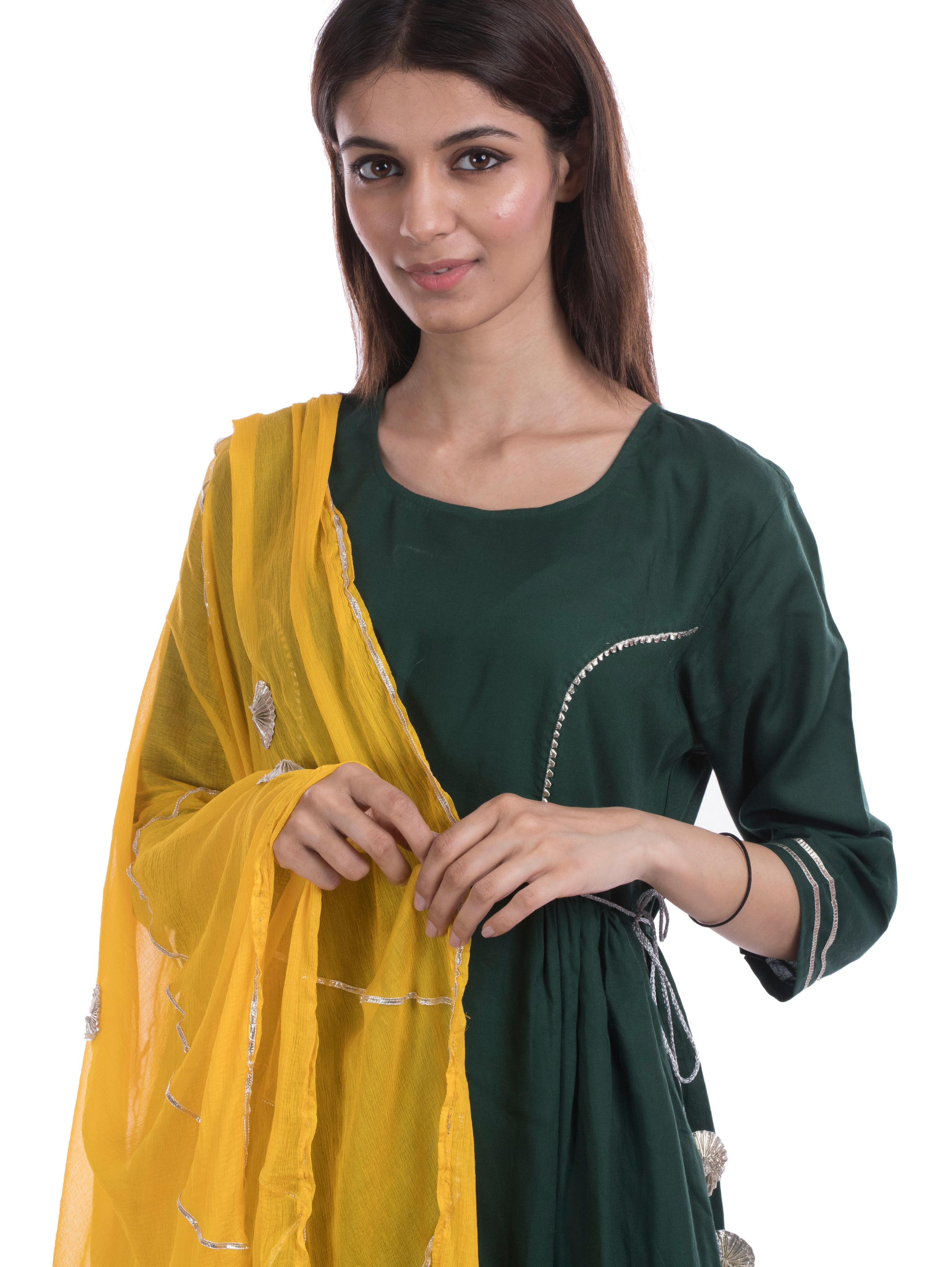 tajnan wome's green rayon suit set - 17948004 - Standard Image - 1