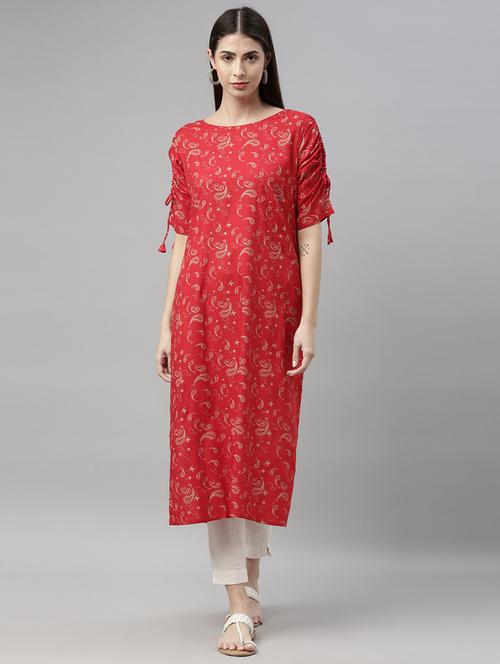 printed straight kurta - 17948135 - Standard Image - 0
