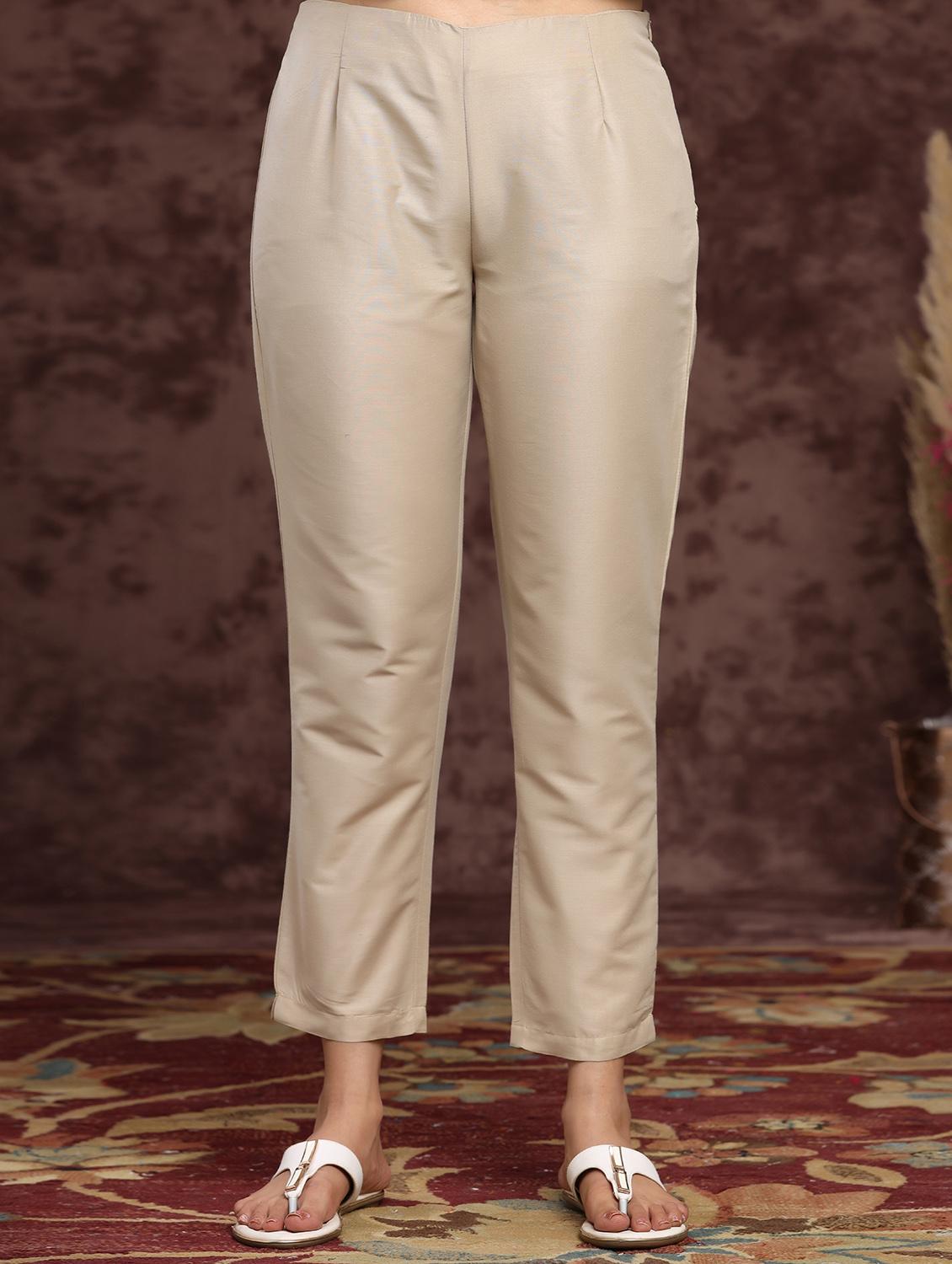 women solid tapered pant