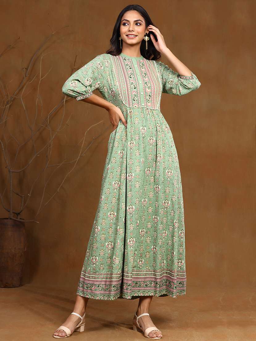 printed flared ethnic dress - 17948332 -  Standard Image - 1