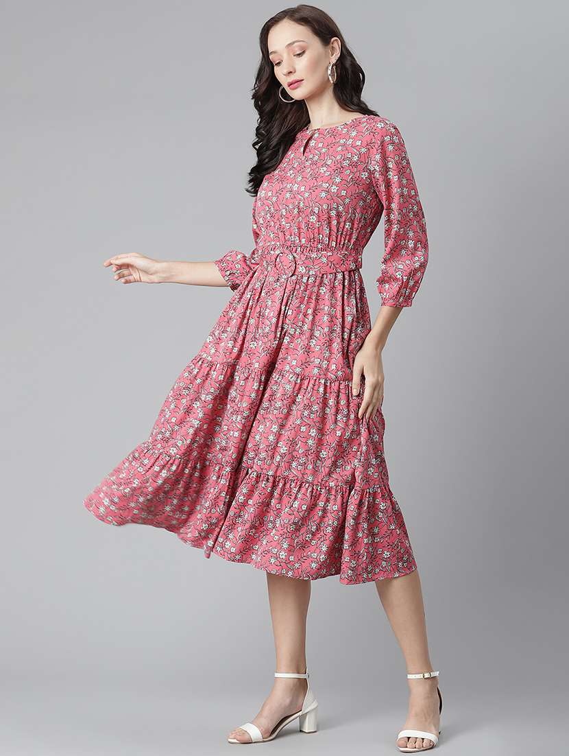 women's tiered dress floral dress - 17948529 - Standard Image - 1