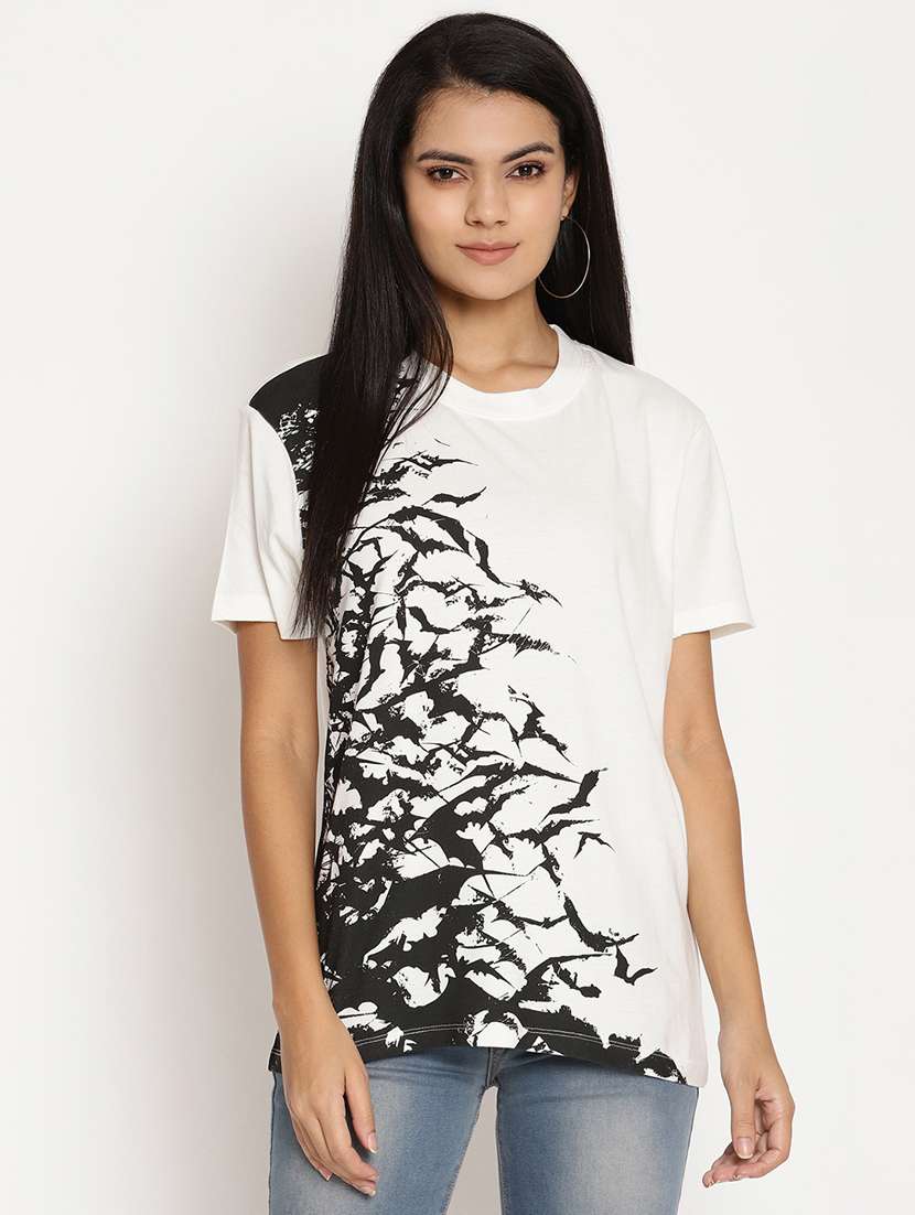 women's front print crew neck t-shirt