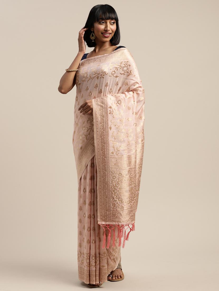 self design woven saree with blouse - 17949682 - Standard Image - 1