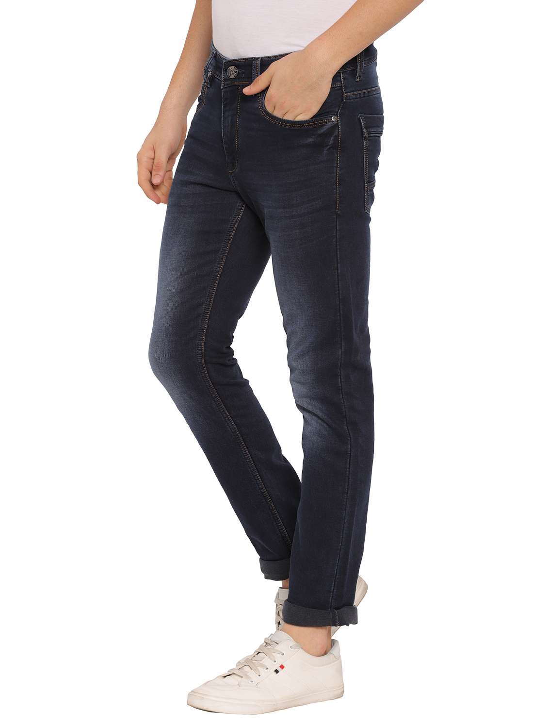 dark blue light washed denim jeans - 17949721 - Standard Image - 1