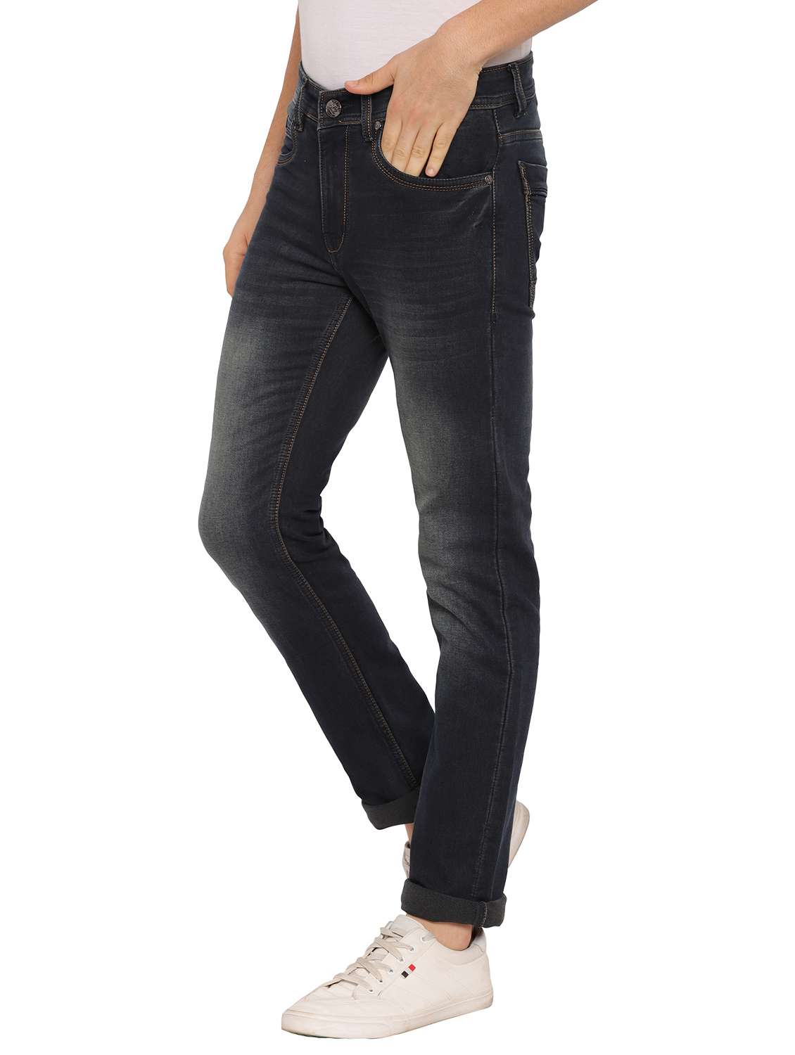 grey light washed denim jeans - 17949723 - Standard Image - 1