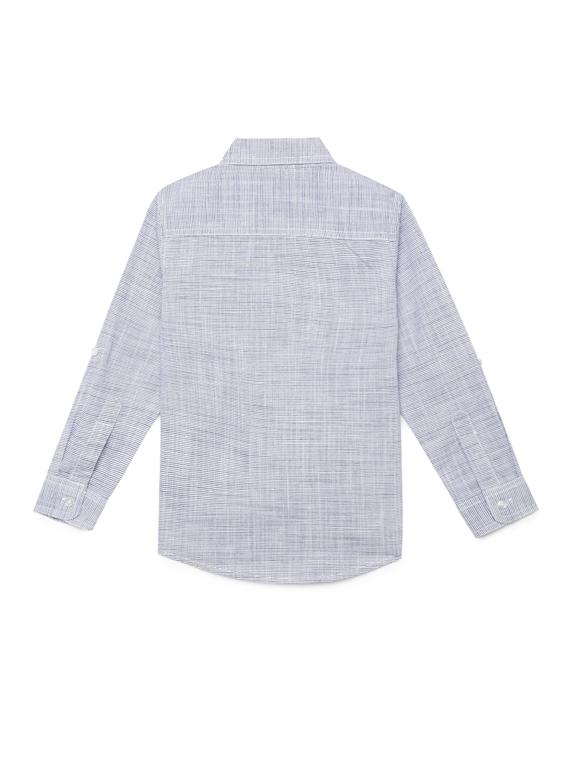 blue self design shirt - 17950972 - Standard Image - 1