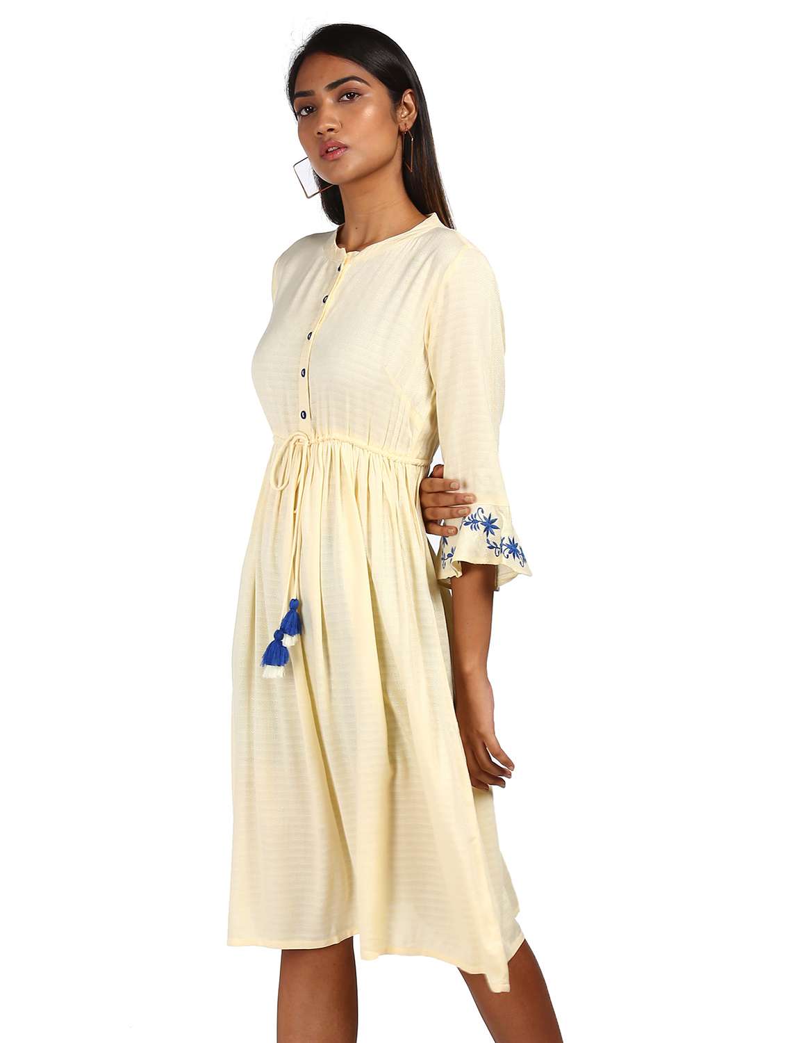 bell sleeved  fit & flare dress