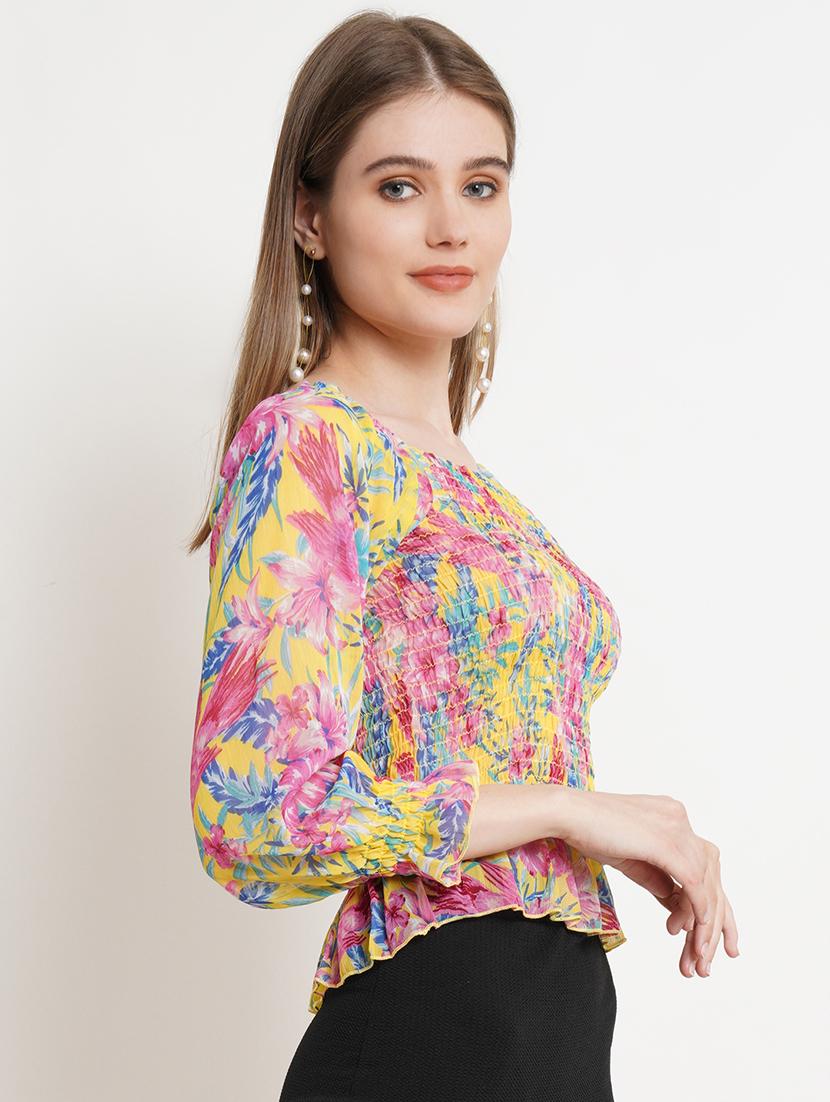 women floral printed smocked detailed top - 17952964 -  Standard Image - 1