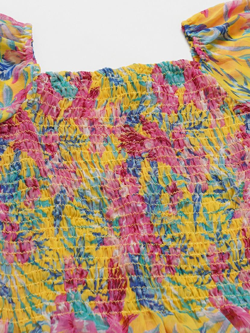 women floral printed smocked detailed top - 17952964 - Standard Image - 6