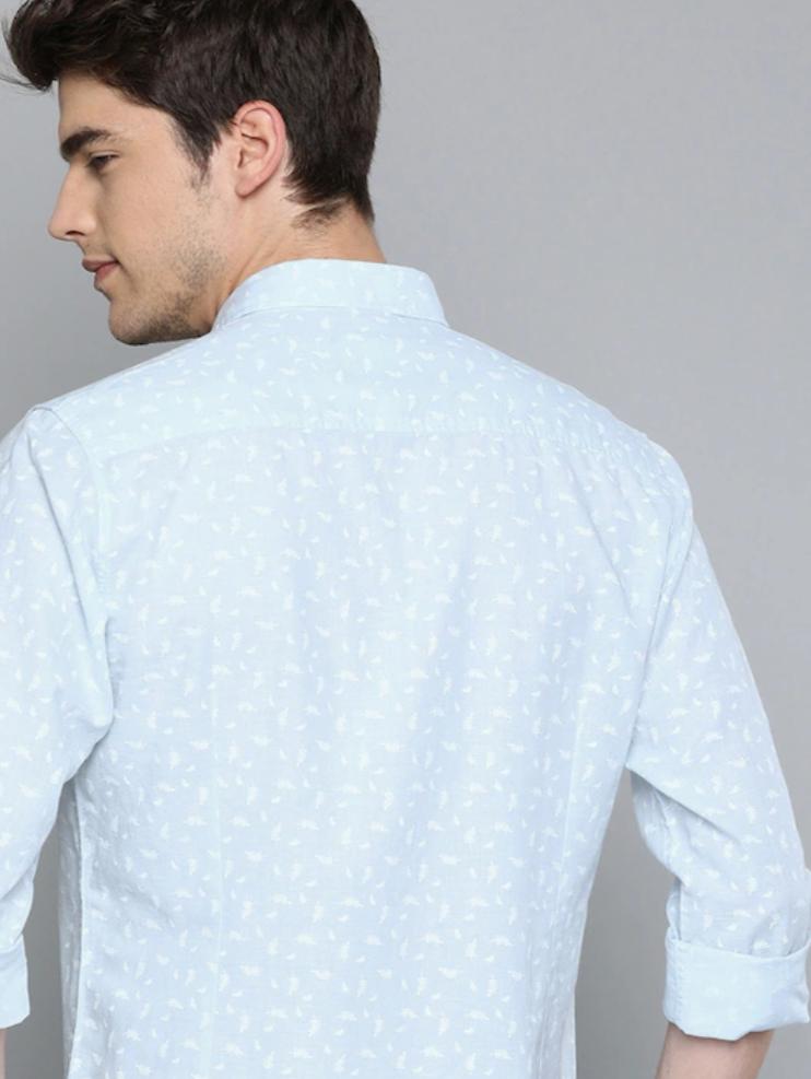 light blue cotton casual shirt - 17953821 - Standard Image - 1