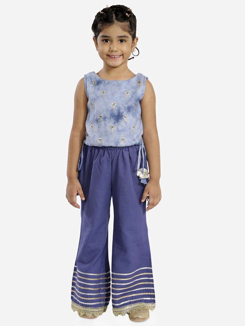 navy blue printed  suit set