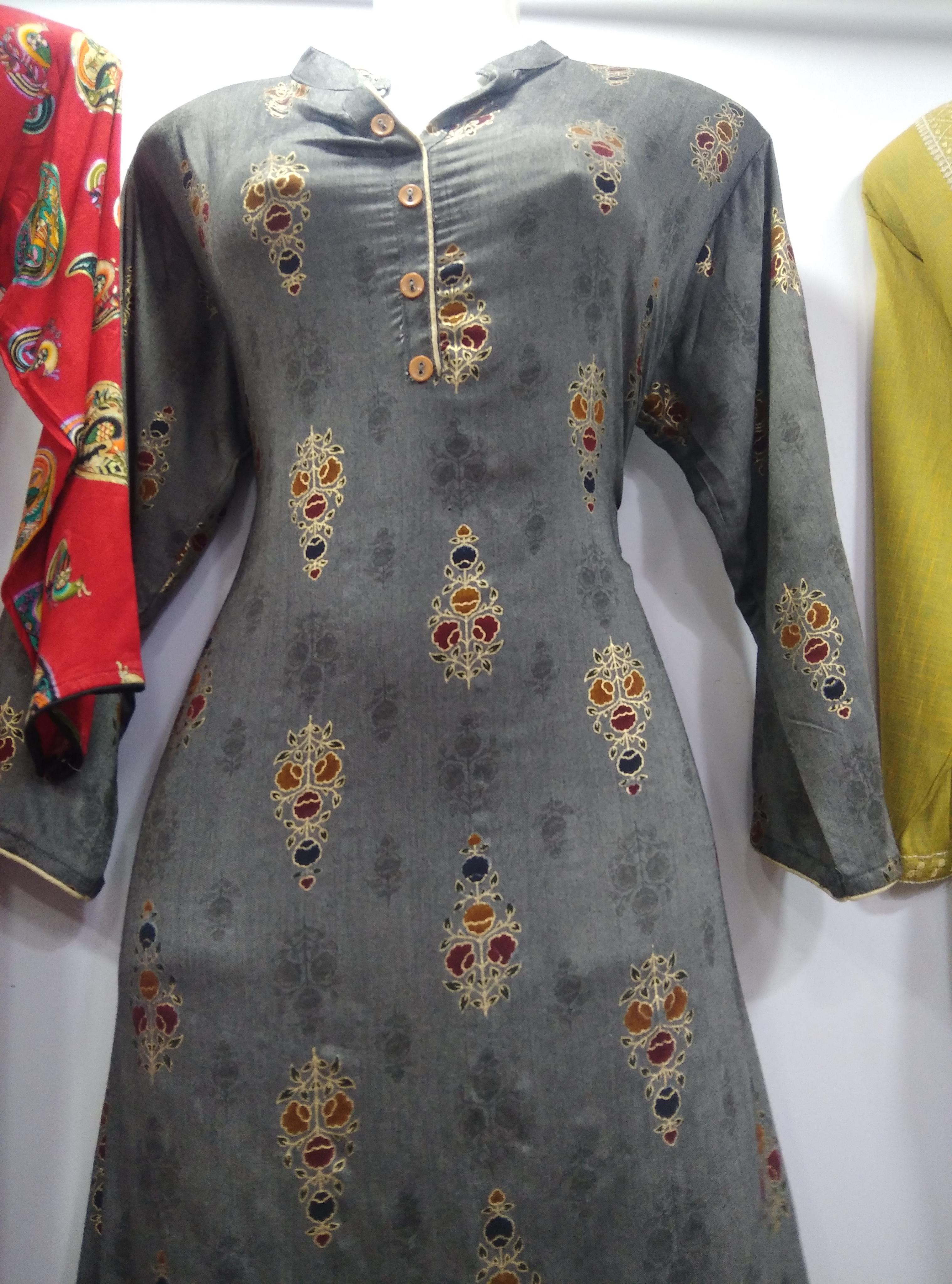 grey cotton kurti - 17953974 - Standard Image - 1
