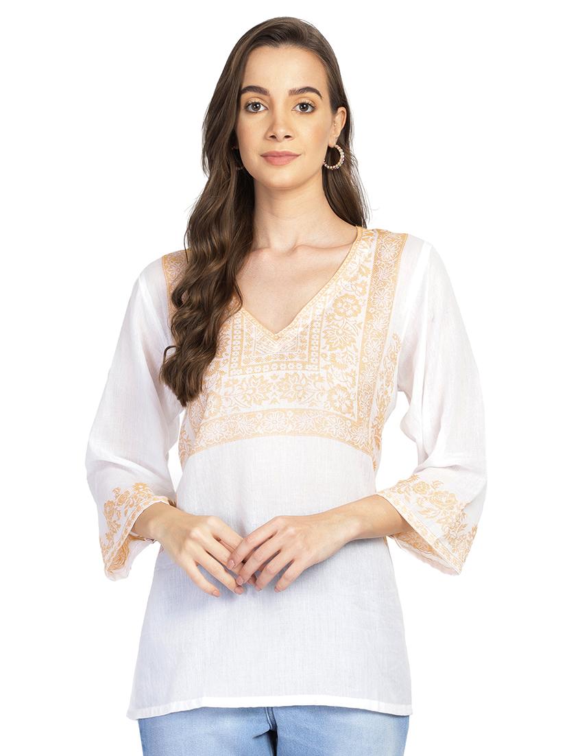 self design straight kurti - 17955617 -  Zoom Image - 0