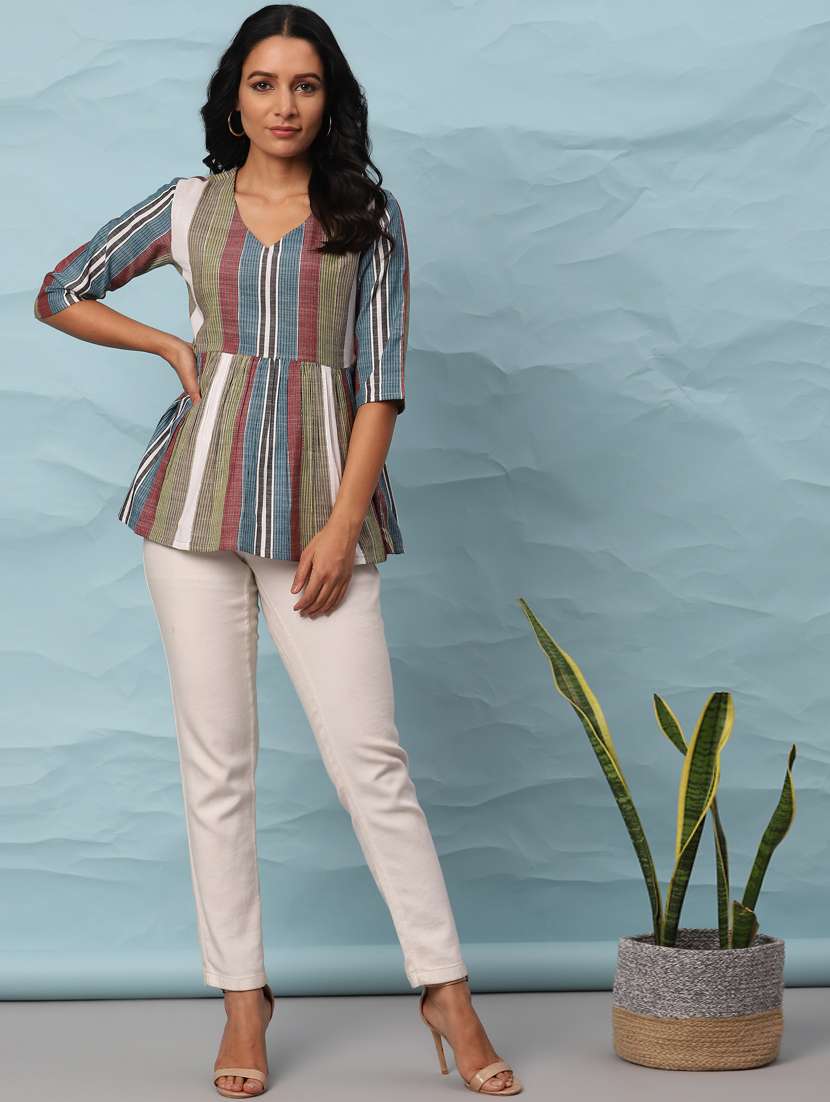 women's peplum v neck top