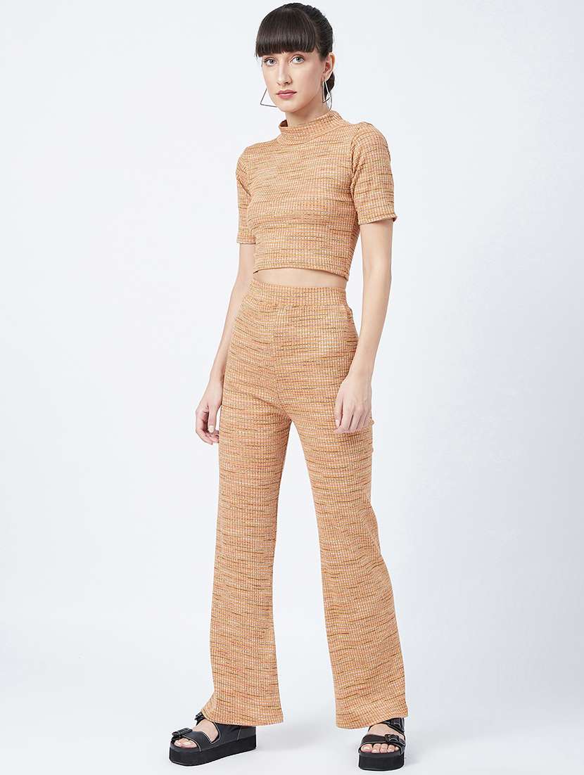 mock neck striped crop top and trouser set - 17956054 -  Standard Image - 1