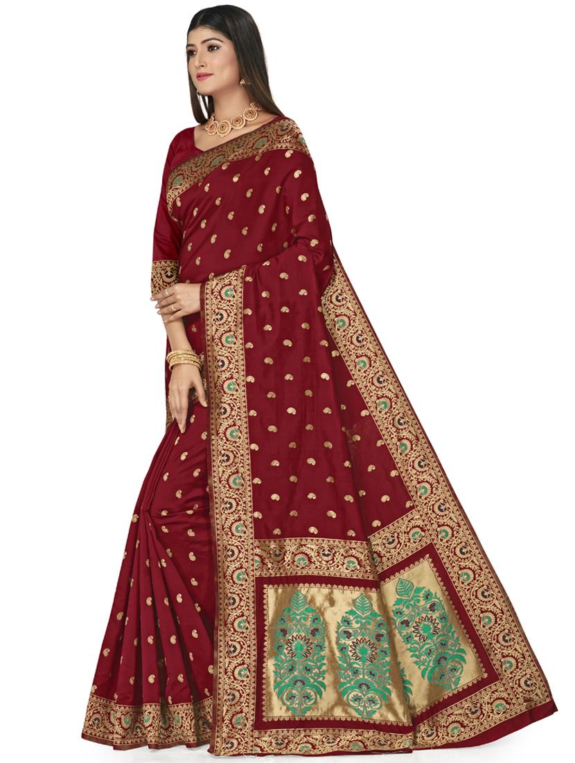 jacquard work banarasi saree with blouse - 17956102 - Standard Image - 1