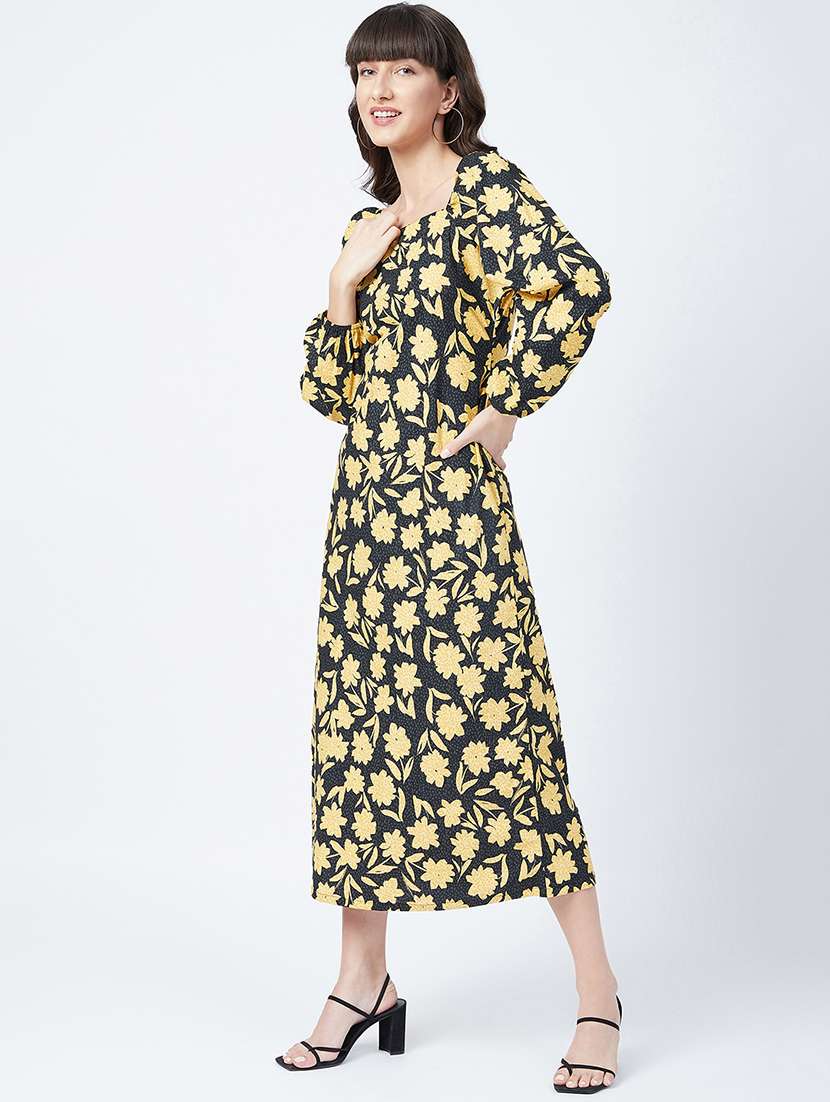 square neck floral a-line dress - 17956260 -  Standard Image - 1