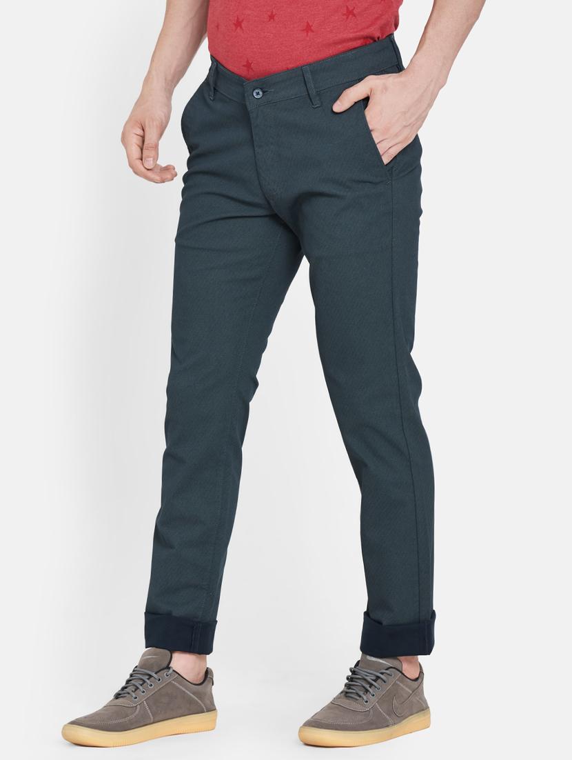 blue textured chinos - 17957276 - Standard Image - 1