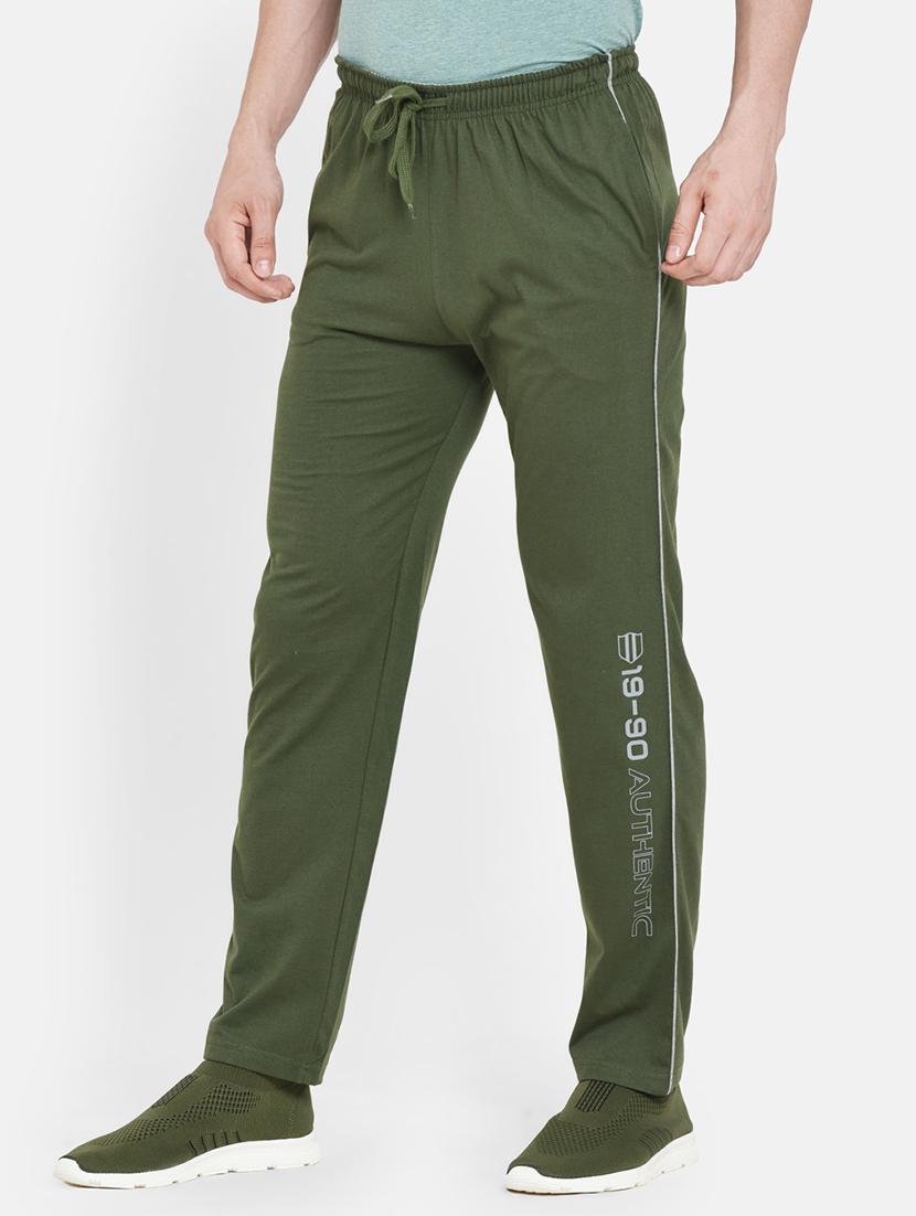 olive green side striped full length track pant - 17957288 - Standard Image - 1