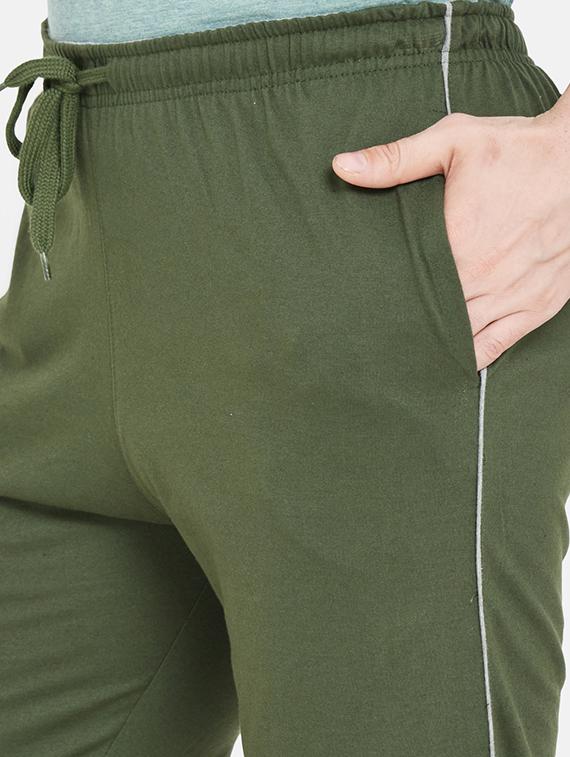 olive green side striped full length track pant - 17957288 - Standard Image - 4