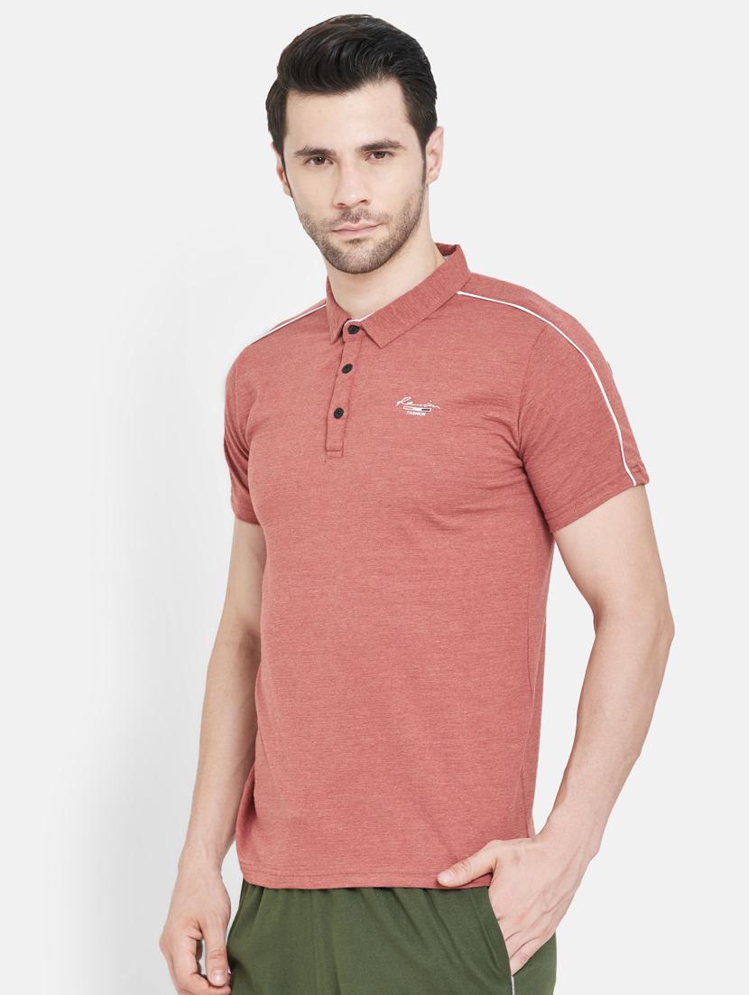 red solid polo t-shirt - 17957302 - Standard Image - 1