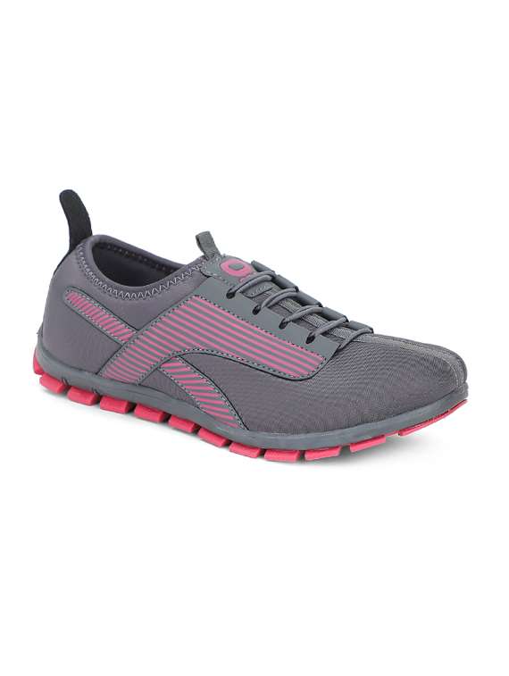 grey fabric laceup sneakers