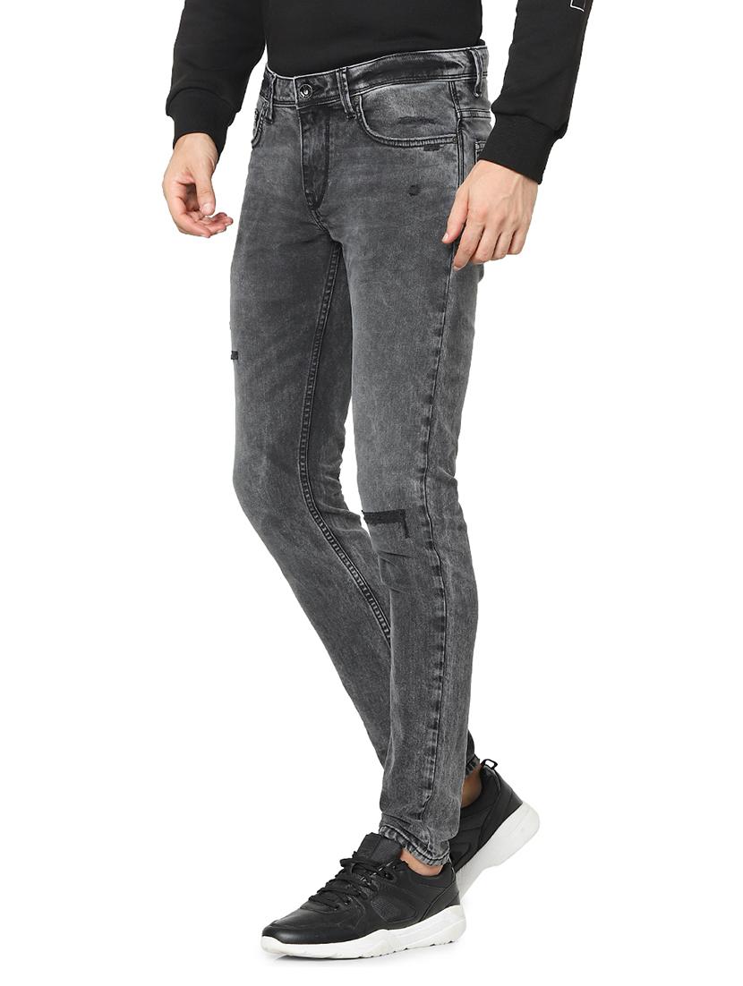 grey light washed ripped denim jeans - 17959560 - Standard Image - 1