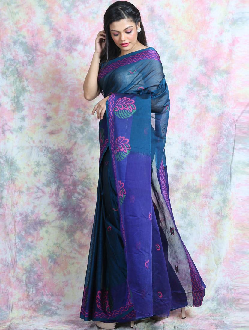 women self design handloom saree with blouse - 17960077 - Standard Image - 1