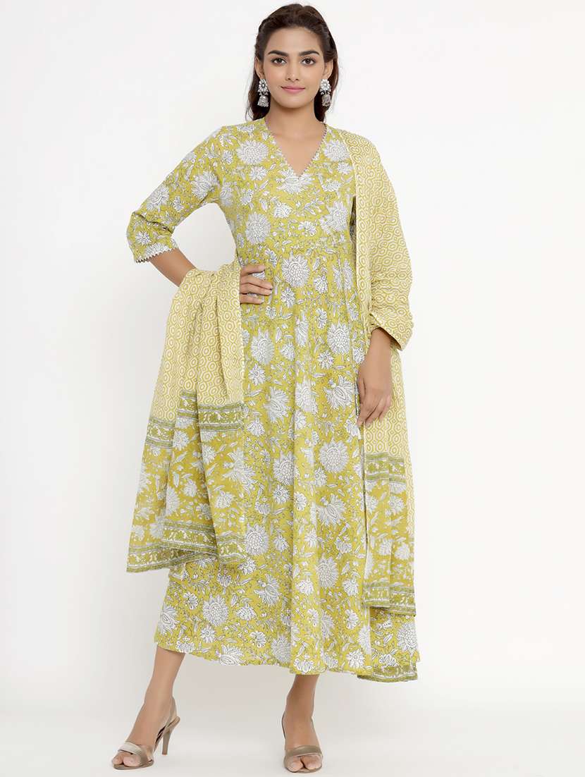 floral kurta dupatta set