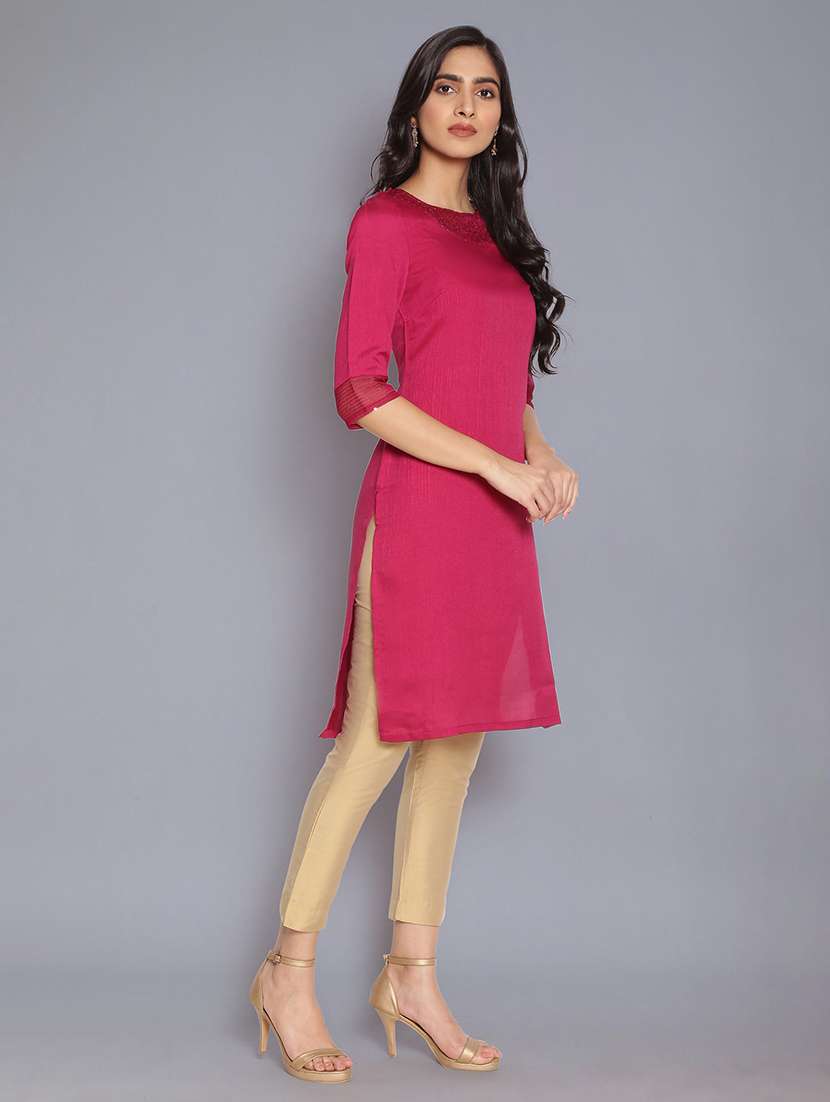 women's straight kurta - 17960418 - Standard Image - 1