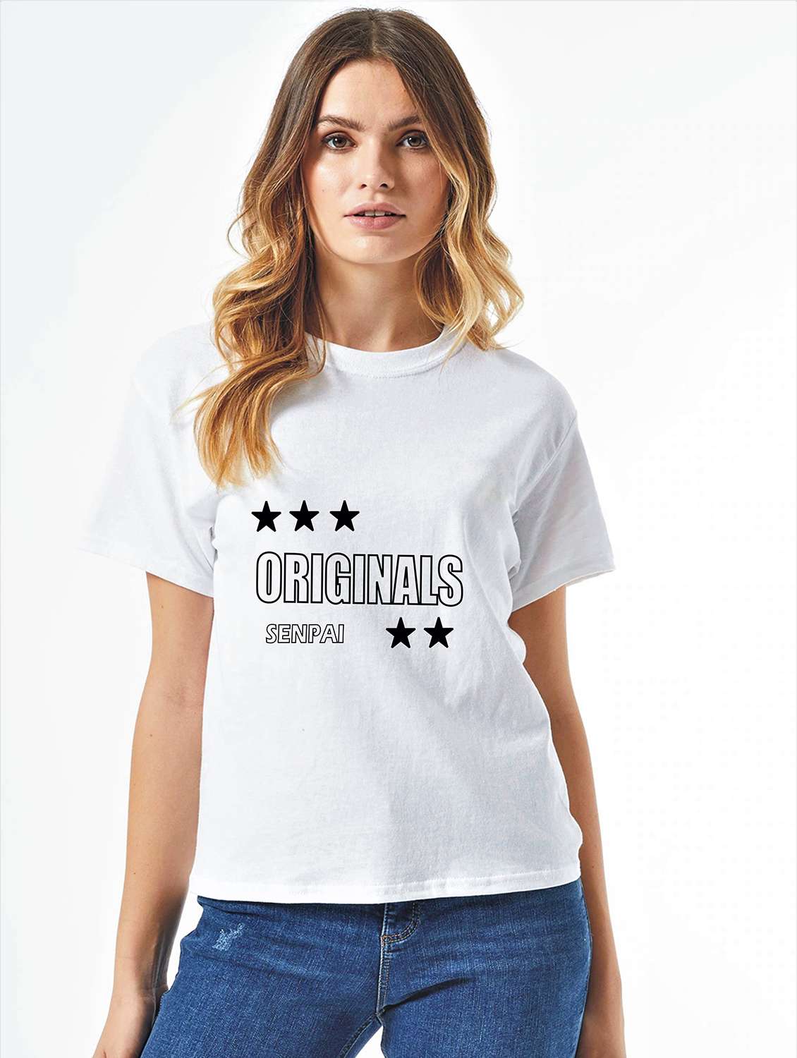 women's chest print round neck t-shirt