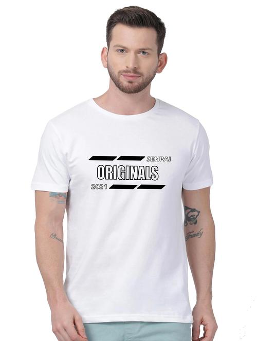 white chest print t-shirt - 17961198 -  Standard Image - 0