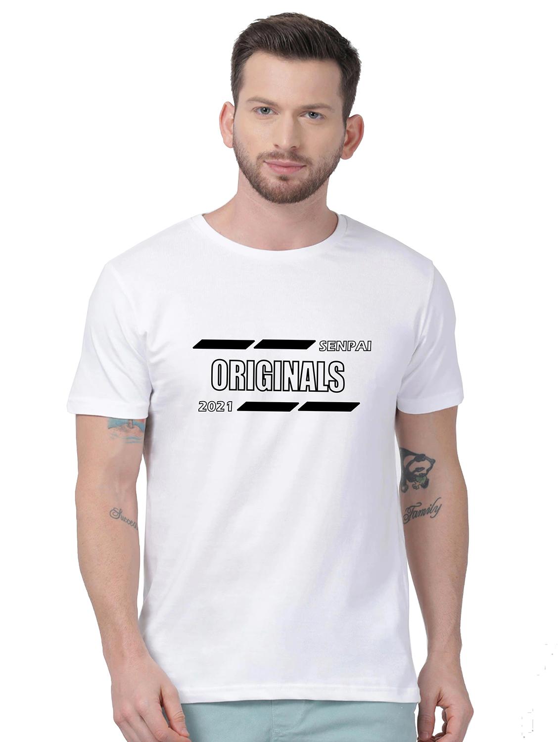 white chest print t-shirt