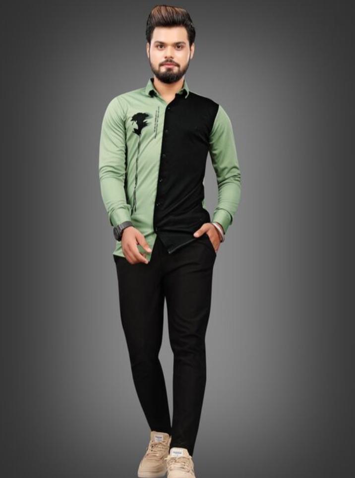 green cotton shirt - 17961719 - Standard Image - 1