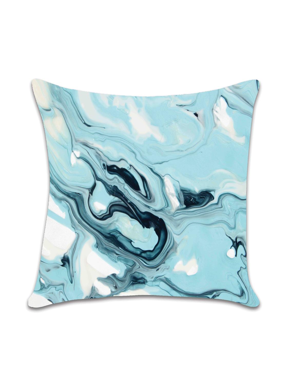 ambbi collections multicolour marble abstract digital print 100 % satin 16x16 inch cushion cover, set of 1 - 17961941 - Standard Image - 1